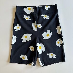 Urban Outfitters Black Floral Bike Shorts